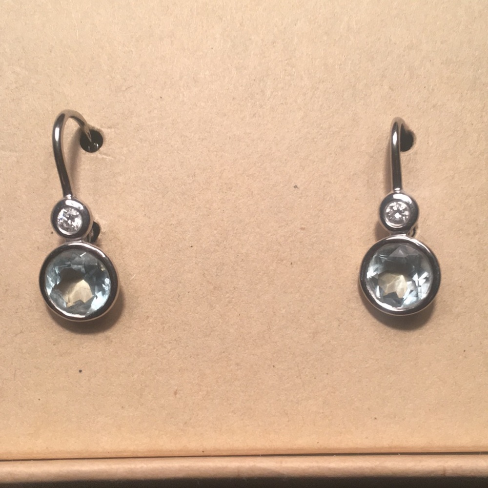 Aquamarine and Diamond Earrings